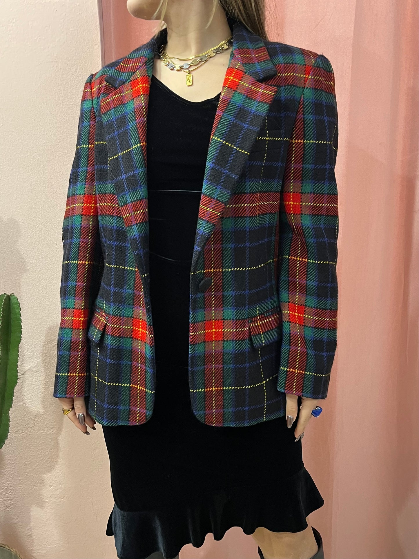 Blazer tartan in lana