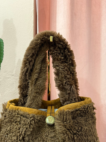 Borsa Shearling marrone