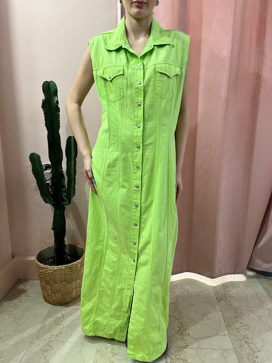 Vestito lungo verde lime - Lizzy Vintage