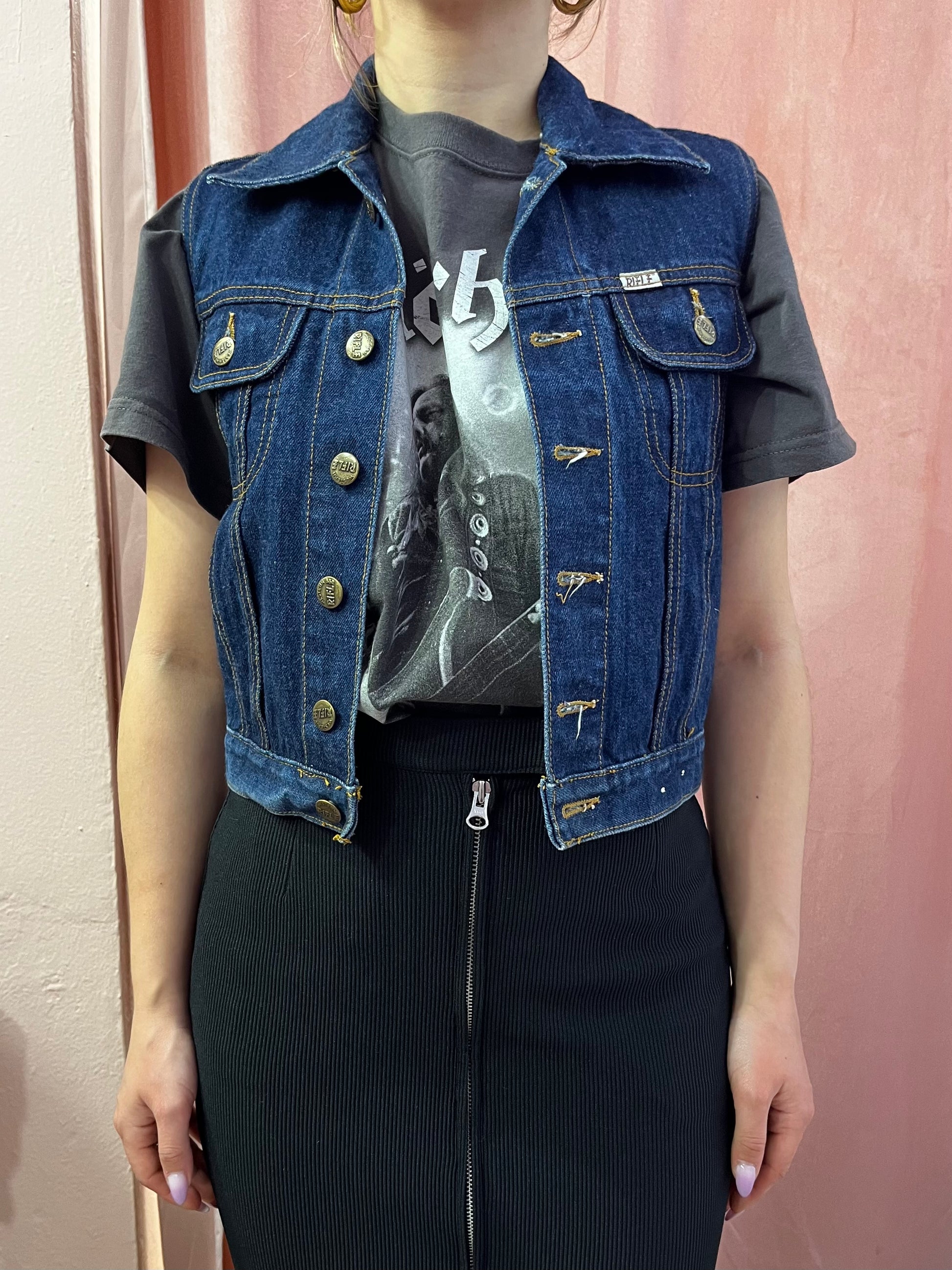 Gilet smanicato Rifle in denim - Lizzy Vintage