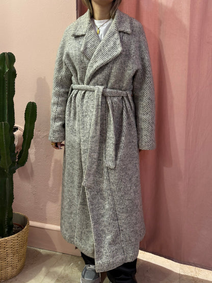 Cappotto modello vestaglia grigio