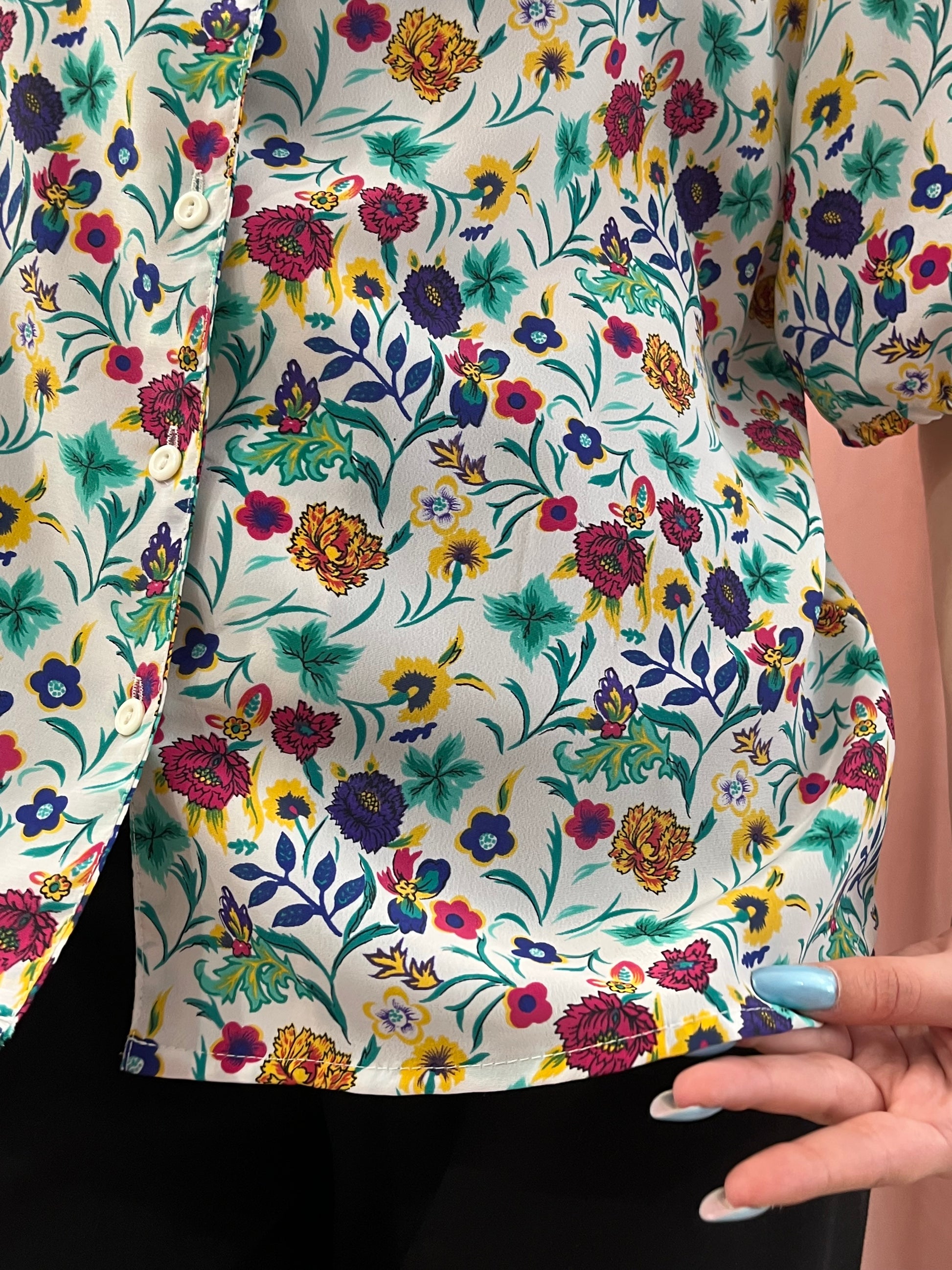 Camicia bianca fiorellini - Lizzy Vintage