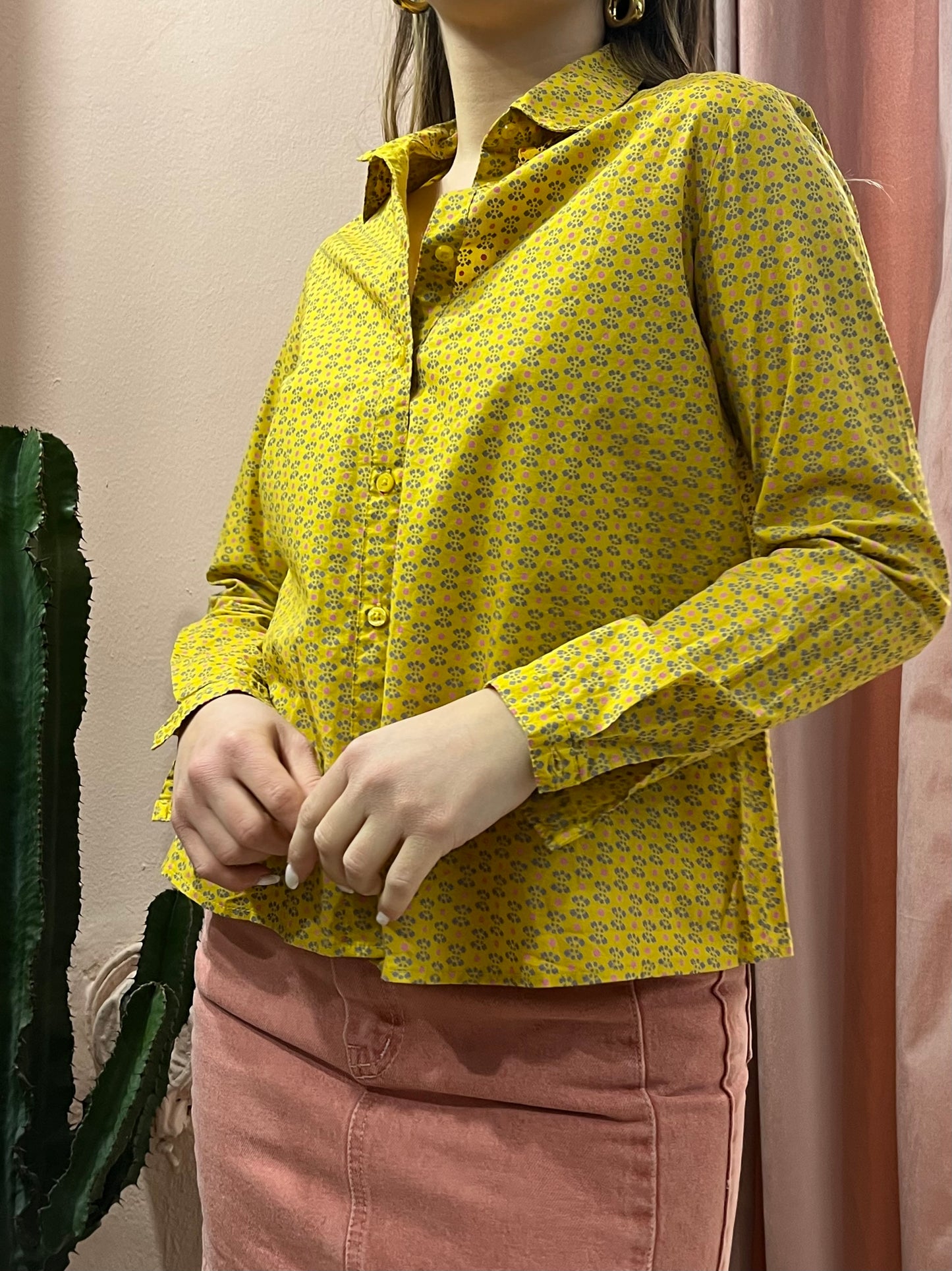 Camicia gialla in fantasia - Lizzy Vintage