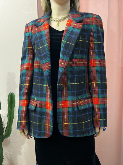 Blazer tartan in lana