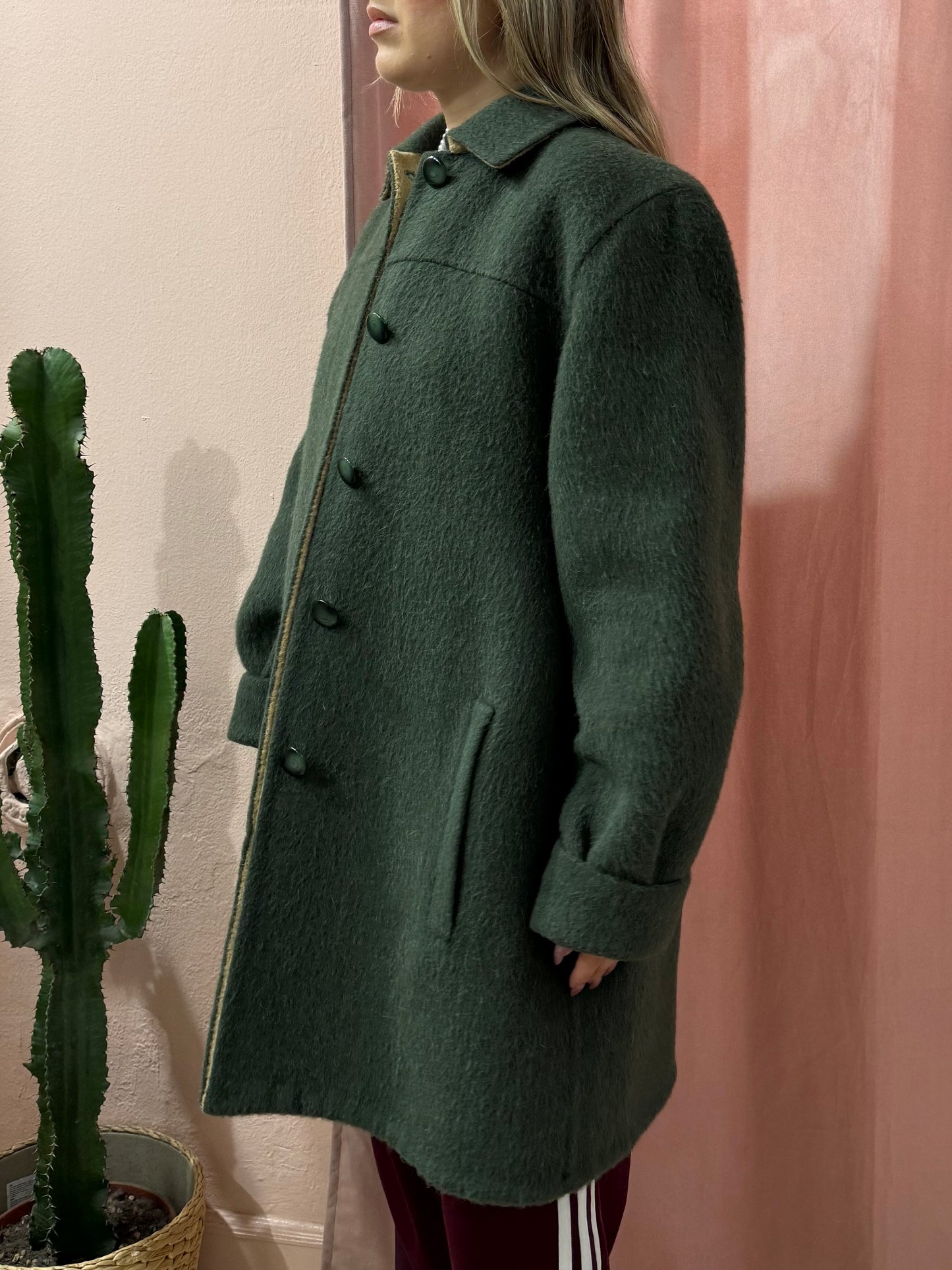 Cappotto in lana verde