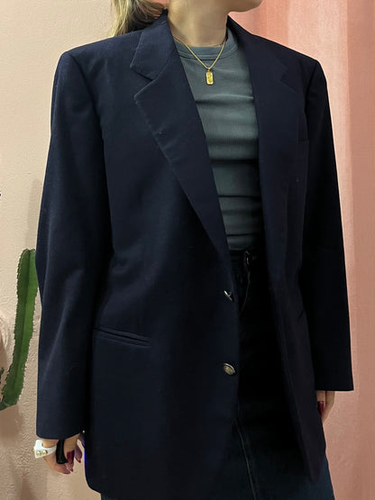 Blazer in lana blu notte