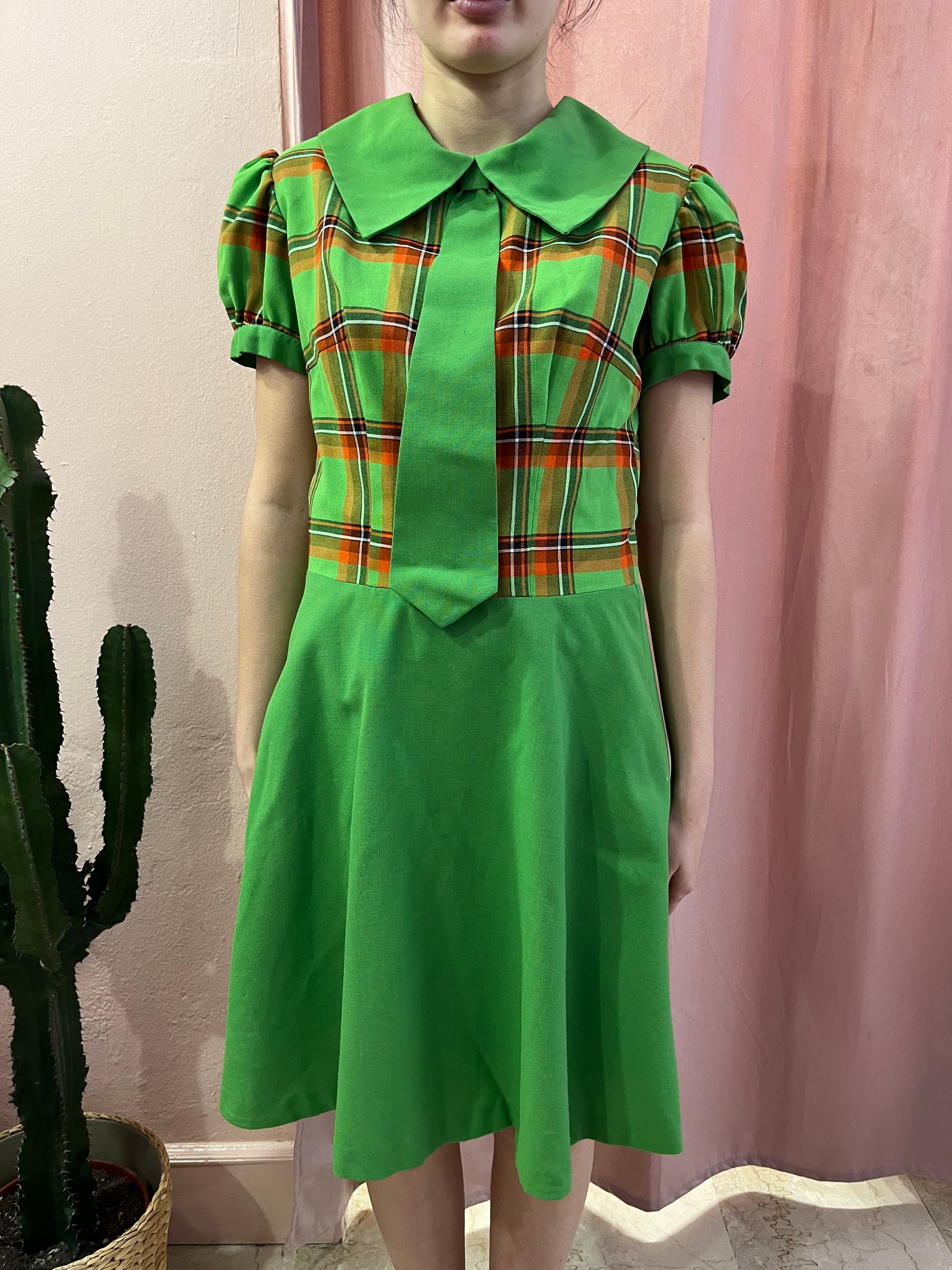 Vestito verde con cravatta - Lizzy Vintage