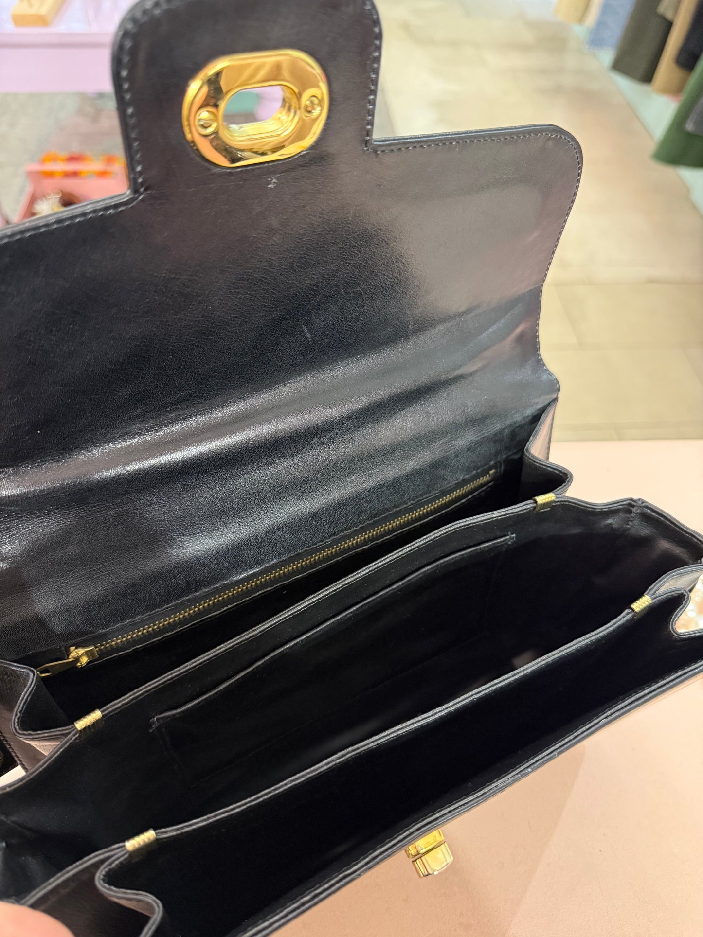 Borsa vintage in pelle nera