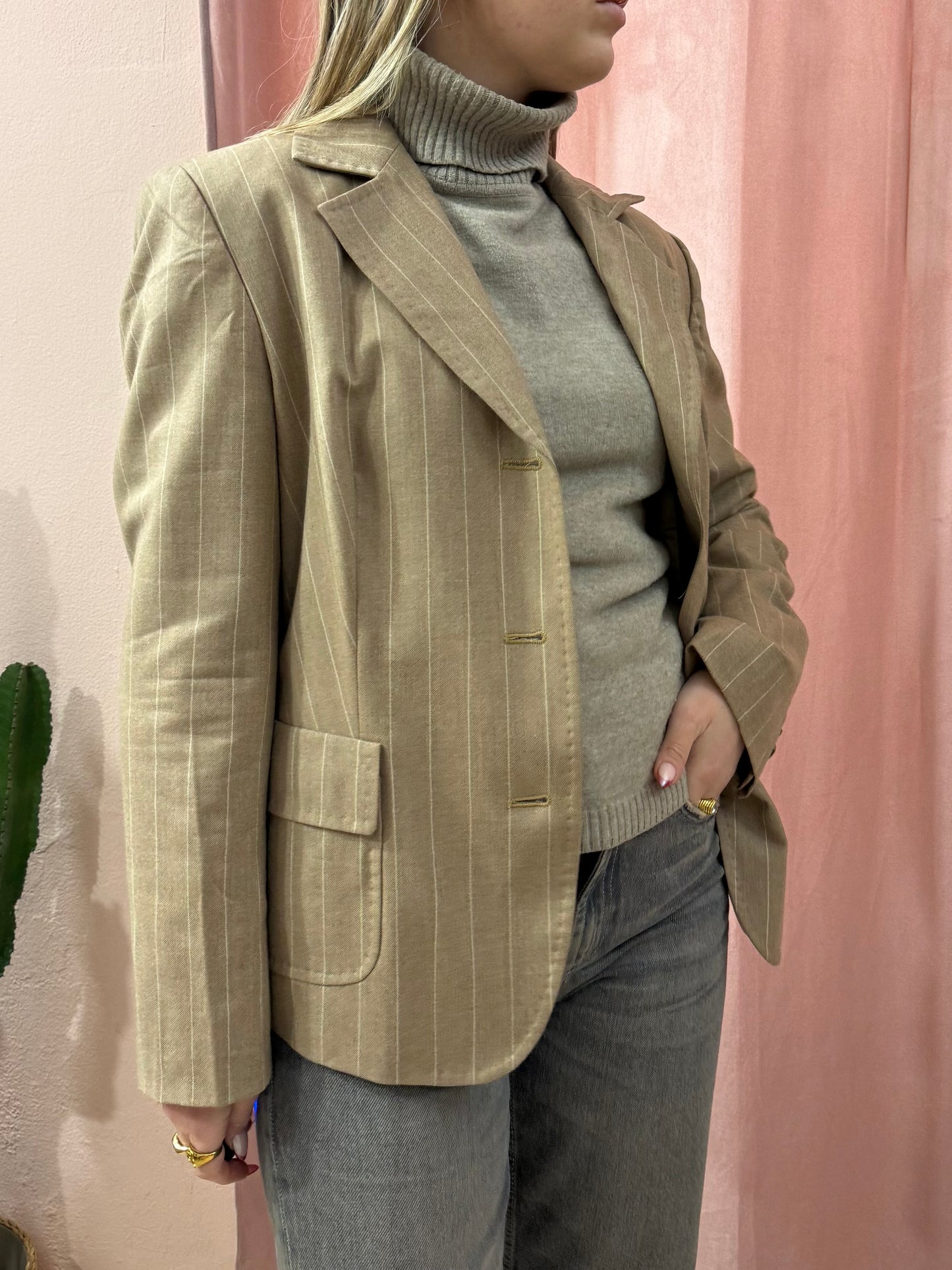 Blazer Max Mara gessato in lana