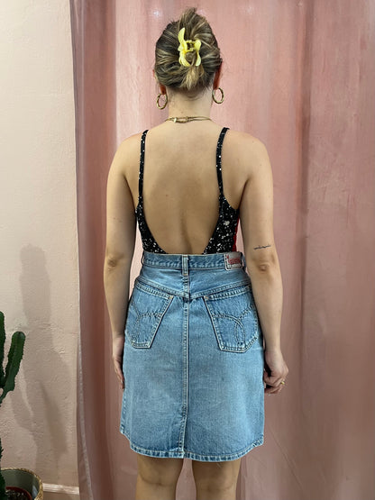 Gonna vintage midi in denim