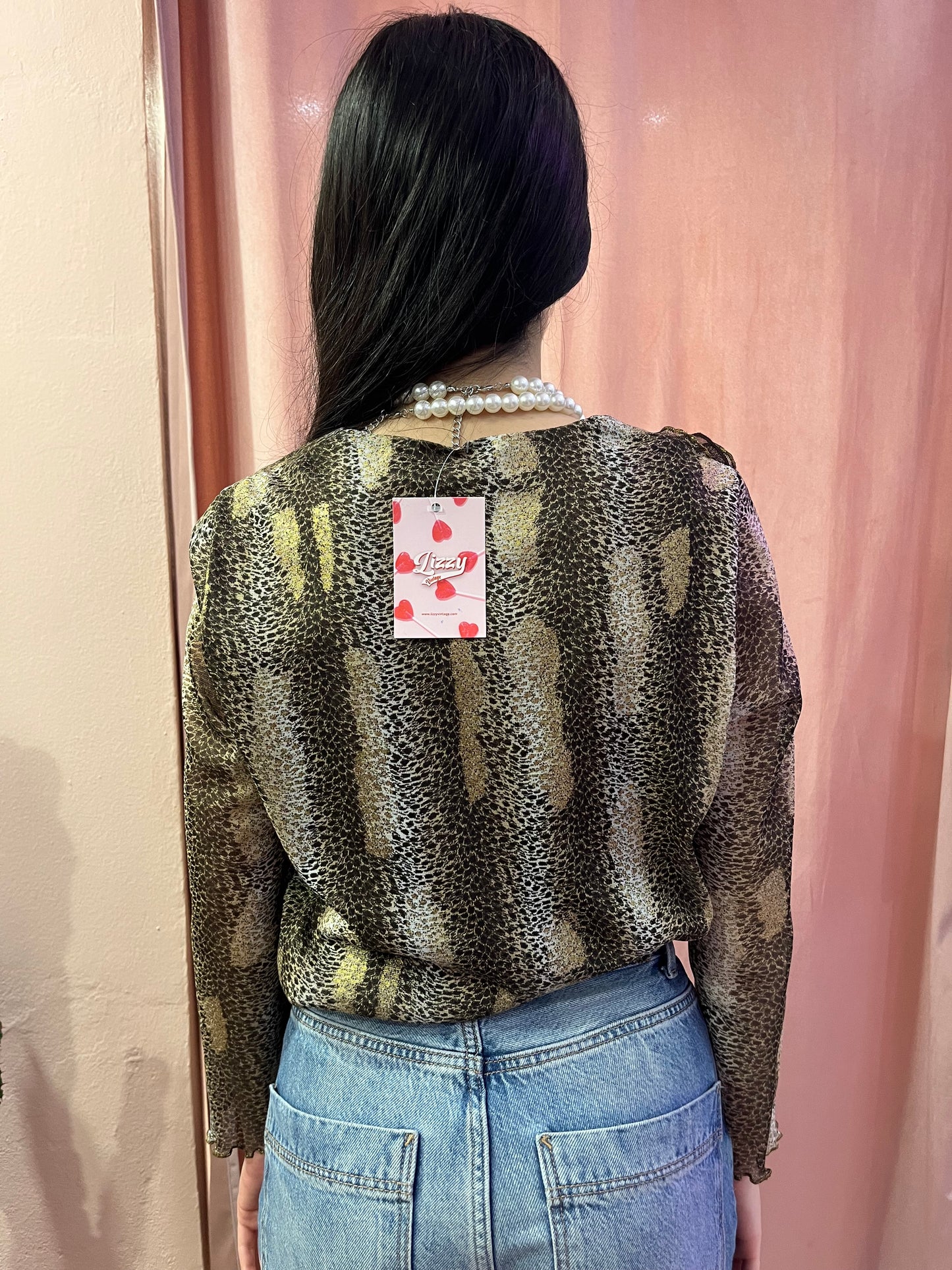 Top animalier manica 3/4 - Lizzy Vintage