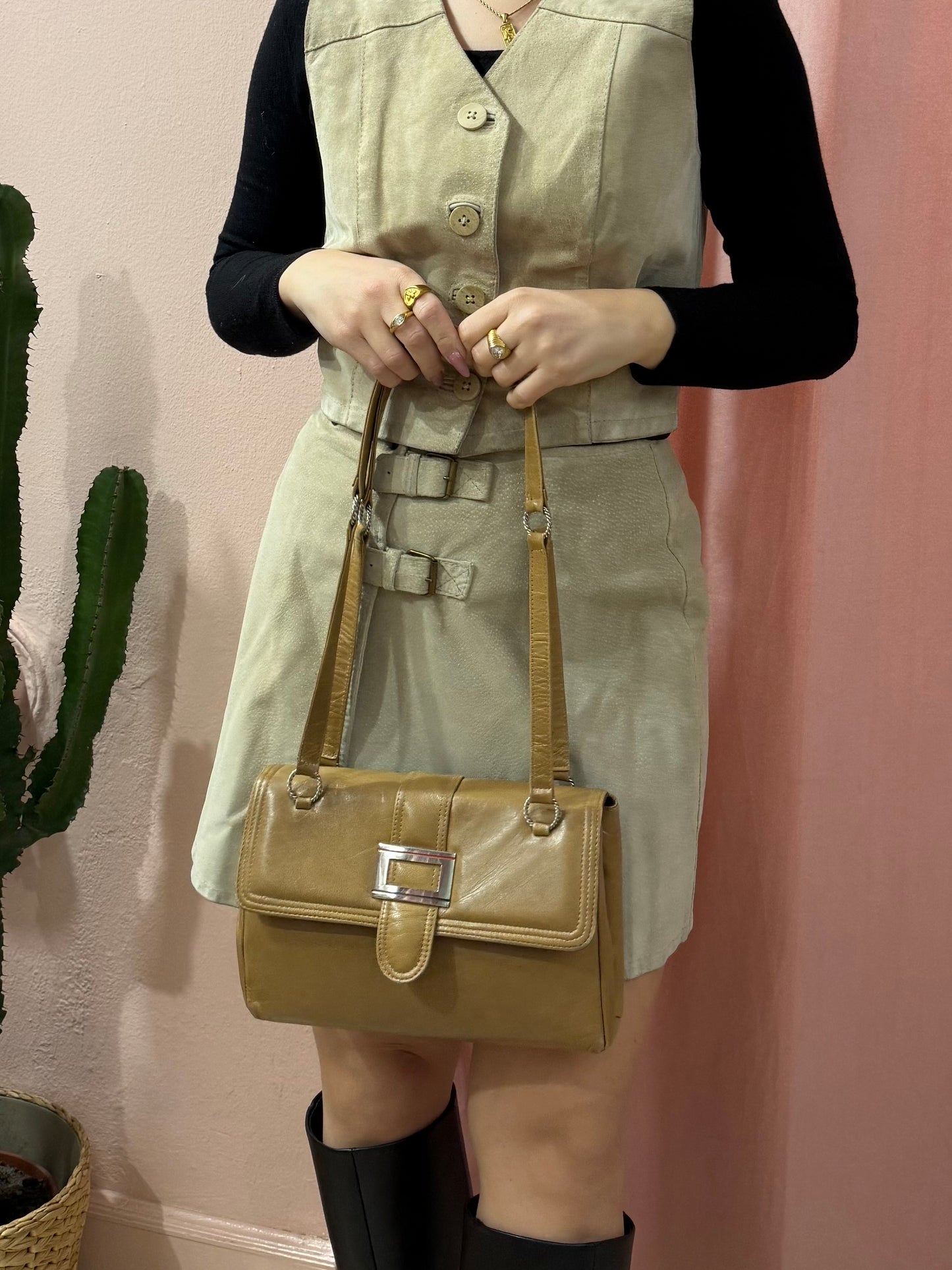 Borsa vintage in pelle a spalla