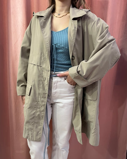 Parka impermeabile beige